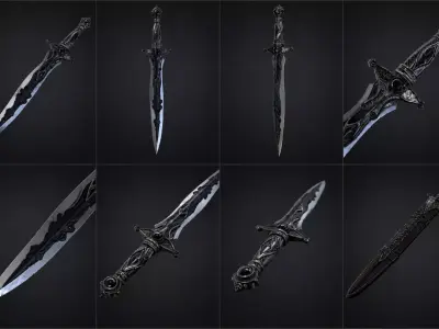 Dark Fantasy Dagger 3D model