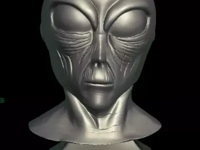 Sightings SHOW alien bust 3D print model