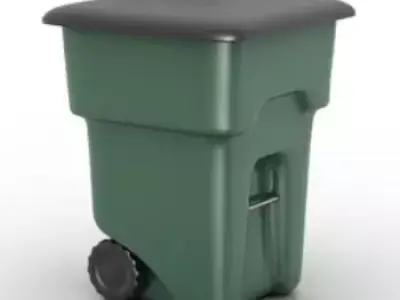 Trash can on wheels Free 3D model