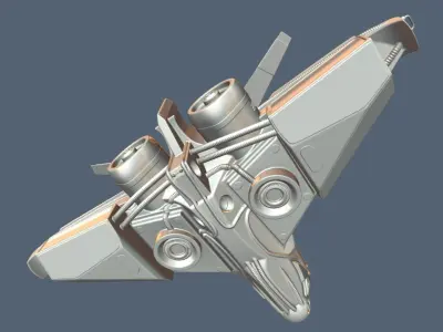 Intergalactic Spaceship High Poly 3D model