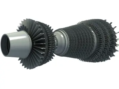 Turbine jet engine 3D model