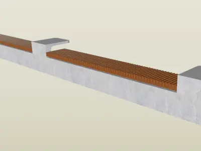 Bleacher Low-poly 3D model