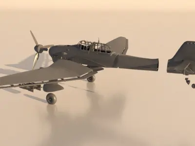 Airplane Junkers Ju 87 for Print 3D print model