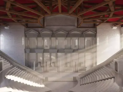 classical roman theater 3D model Low-poly 3D model