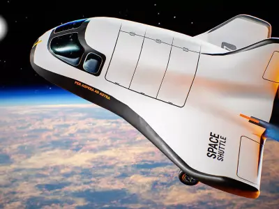 Stylized space shuttle  Low-poly 3D model