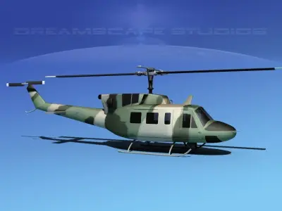 Bell UH-1N Army Forest Gunship 3D model