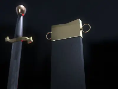 Scimitar sword Low-poly 3D model