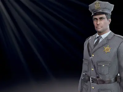 Policeman Low-poly 3D model