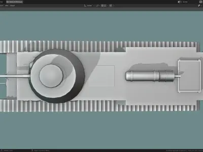 FCM 1a TANK BASE MESH Low-poly 3D model
