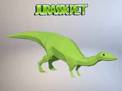 Plateosaurus jurassic pet Low-poly 3D model