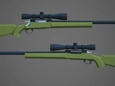 Stylized M24 Sniper Rifle Low Poly Mobile Ready Low-poly 3D model