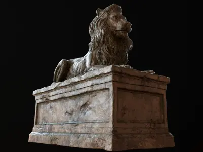 Lion Tomb PBR Low-poly 3D model