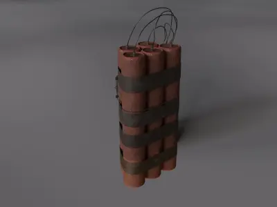 TNT Dynamite Bomb High And Low Poly 3D model