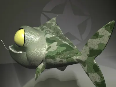 Veteran Fish RIGGED Low-poly 3D model