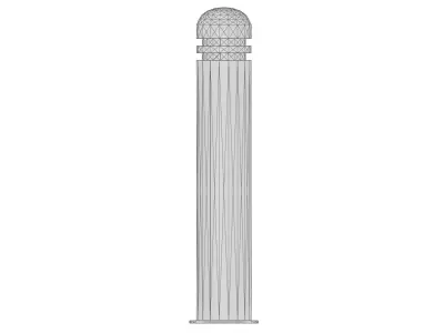 Black Stainless Steel Bollard with Dome Top 3D model