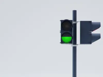 Traffic lights Stop Lights Street Low-poly 3D model