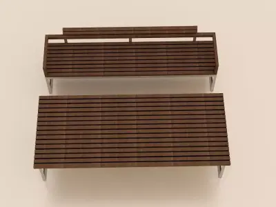Garden Chair and table 3D model