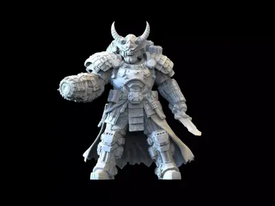 Sci-Fi Chaos Warrior   Armored Demon Knight Miniature  Tabletop  3D print model