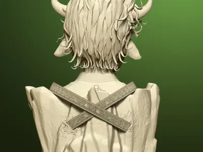 Colored 3D Printable Statue Zodiac Sign Taurus Free low-poly 3D model