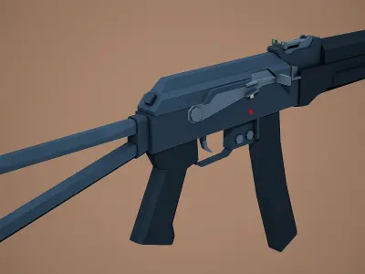 Stylized PP19 Vityaz SMG Low Poly Mobile Ready Low-poly 3D model