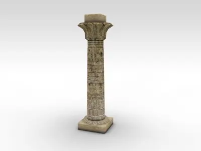 Ancient Egyptian column Low-poly 3D model
