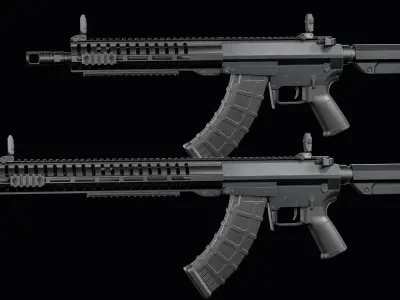 Modular assault rifle Mk47 mutant ar-15 modul  Low-poly 3D model