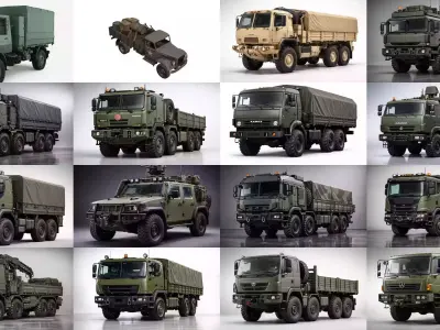 Military Vehicles Pack 75 Models Trucks Tanks Armored Jet Marine