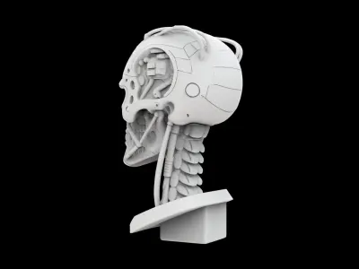 T-800 Terminator Inspired Cyborg Skull 3D Printable Model 3D print model purchase