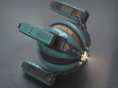 Space drone Low-poly 3D model