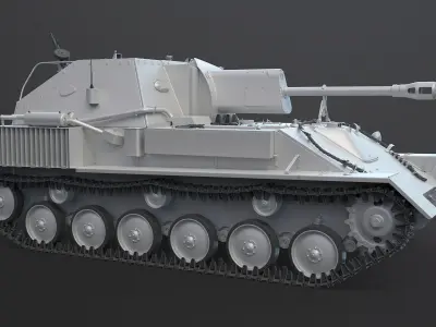 SU-76M High-Poly wwii armoured car 3D model