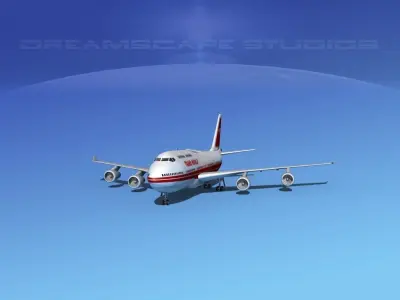 Boeing 747-400 TWA 1 3D model