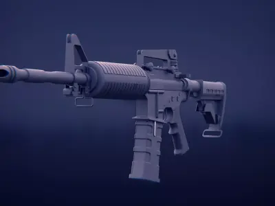 Game Ready M4A1 Assault Rifle Low Poly PBR Weapon Low-poly 3D model