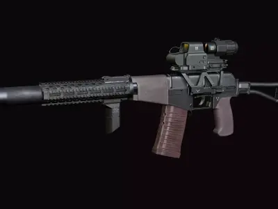 AS VAL russian rifle  Low-poly 3D model