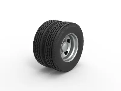 5 Hole rear wheel of old school truck Scale 1 to 25 3D print model