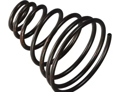 Rusty Steel Conical Spring 3D model