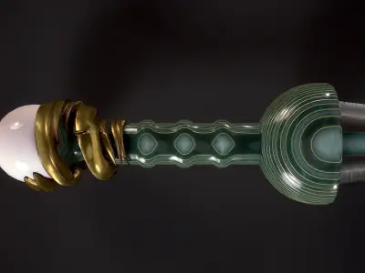 Sword and Bow Pearl Theme Low-poly 3D model