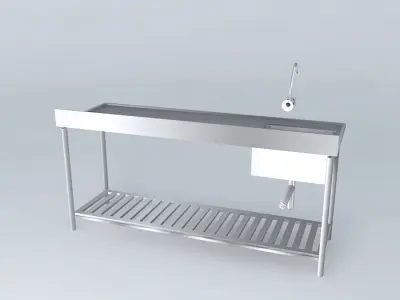 Kit214 Bancada Inox Cuba V2 por Alex Marques Free 3D model