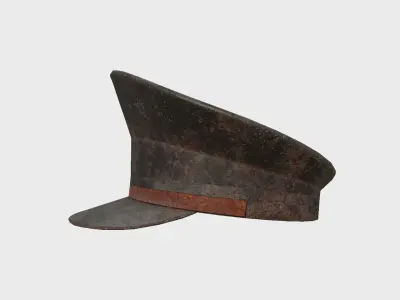 Police Cap 10 Destroyed - Military Character Design Fashion Low-poly 3D model