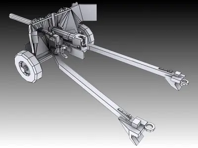 6 Pounder cannon 3D model