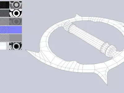 Fantasy chakram Low-poly 3D model get