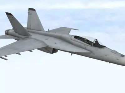 Fighter Jet Flying In Sky Plane V12 Low Poly 3D Model Low-poly 3D model