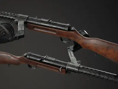 PBR German Schmeissers MP 18 I Low-poly 3D model