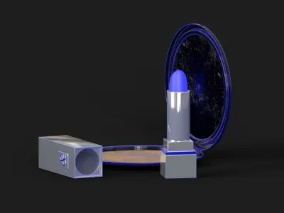 MAKEUP lipstick and mirror Free 3D model
