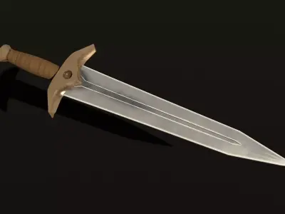 LowPoly Medieval Short Sword GameReady Weapon Free low-poly 3D model