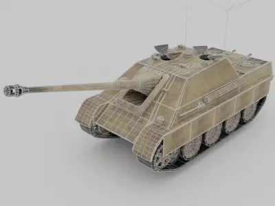 Befehlswagen Jagdpanther Command vehicle Tank Destroyer Low-poly 3D model