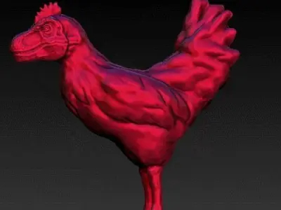 Chikensaurus rooster Free 3D print model