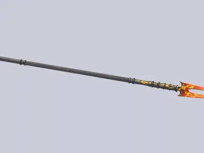 Fire spear Low-poly 3D model order
