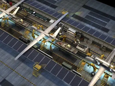 Aircraft manufacturing 3D model