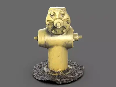 Yellow Fire Hydrant 3D model