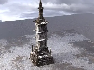 Sci-Fi Dome Tower 3D model